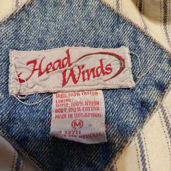 Vintage Jean Bomber Jacket Lined Sherpa Collar Light Wash Denim Coat Size Medium - Picture 6 of 8